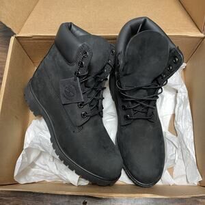 Timberland 6-Inch Premium Waterproof Boots Black Nubuck Leather 10073 Mens 8 M